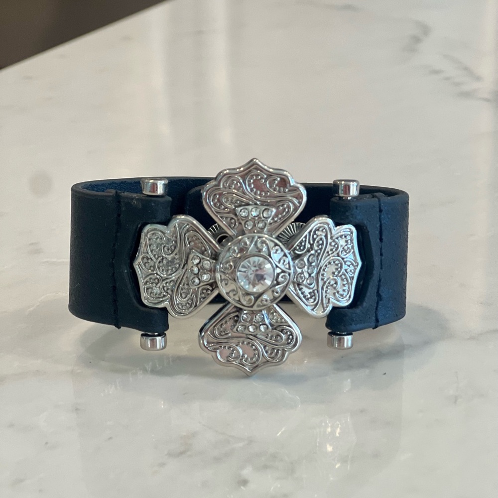 Unique Black Leather Bracelet